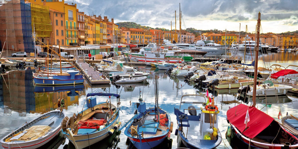 Colorful Harbor Of Saint Tropez At Cote D Azur View